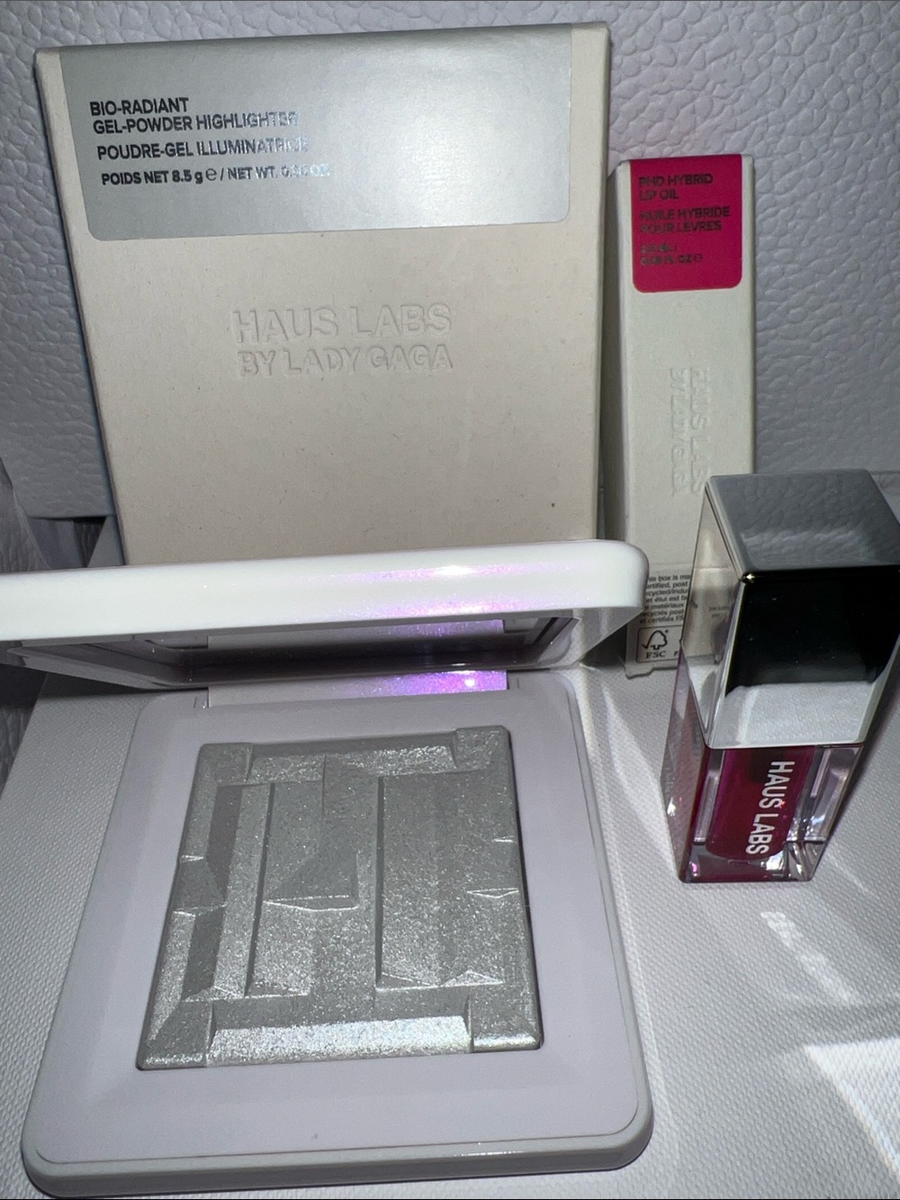 Haus Labs Bio-Radiant Gel-Powder Highlighter in Moonstone + small size Lip Oil
